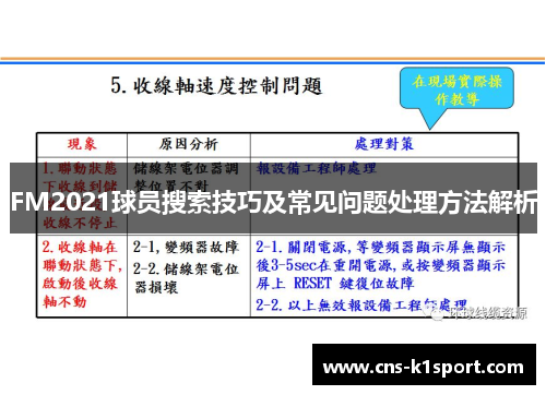 FM2021球员搜索技巧及常见问题处理方法解析